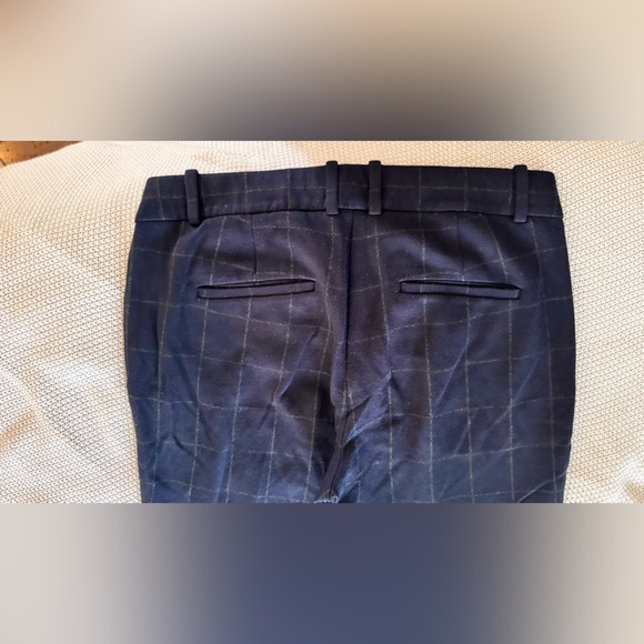 THEORY Navy Blue Checkered Straight Leg Slacks Women’s Pants Trousers - Picture 8 of 13